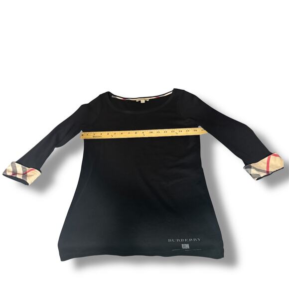 Burberry Brit Size Medium 3/4 Sleeve Black Top EUC {178} - Picture 10 of 11